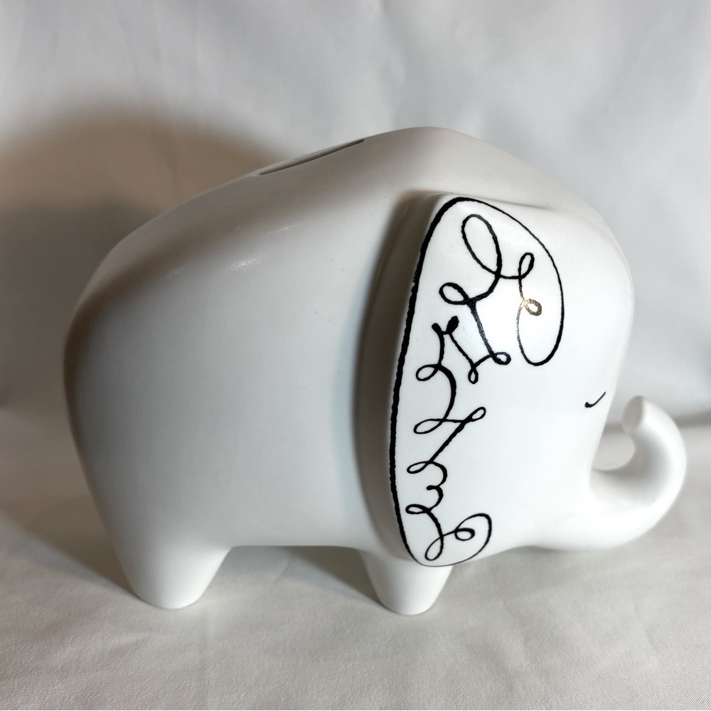 KATE SPADE Woodland Park Coin Bank Elephant Shaped Trunk Up For Good Luck